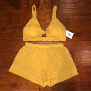 NWT Cut-Out Crop Top and Shorts Set in Ginger